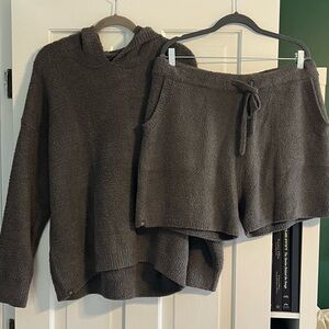 Barefoot Dreams ECO CozyChic Hoodie Lounge Set - Olive Branch - XL